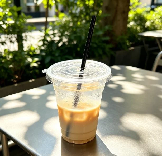 PP milk tea cup lid with 90-degree flat cap