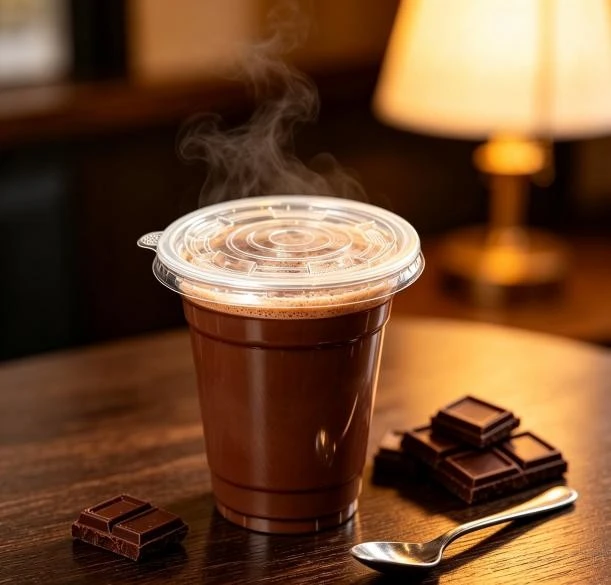 PP milk tea cup lid with 90-degree flat cap